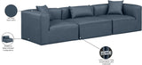 Cube Navy Blue Vegan Leather Modular Sofa 668Navy-S108B Meridian Furniture