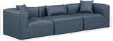 Cube Navy Blue Vegan Leather Modular Sofa 668Navy-S108B Meridian Furniture