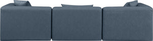 Cube Navy Blue Vegan Leather Modular Sofa 668Navy-S108B Meridian Furniture