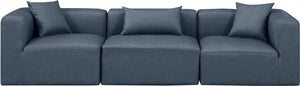 Cube Navy Blue Vegan Leather Modular Sofa 668Navy-S108B Meridian Furniture