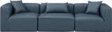 Cube Navy Blue Vegan Leather Modular Sofa 668Navy-S108B Meridian Furniture