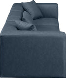 Cube Navy Blue Vegan Leather Modular Sofa 668Navy-S108B Meridian Furniture