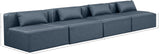 Cube Navy Blue Vegan Leather Modular Sofa 668Navy-S144A Meridian Furniture