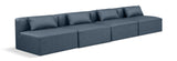 Cube Navy Blue Vegan Leather Modular Sofa 668Navy-S144A Meridian Furniture