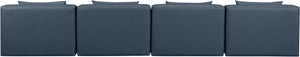 Cube Navy Blue Vegan Leather Modular Sofa 668Navy-S144A Meridian Furniture