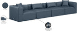 Cube Navy Blue Vegan Leather Modular Sofa 668Navy-S144B Meridian Furniture