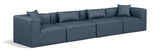 Cube Navy Blue Vegan Leather Modular Sofa 668Navy-S144B Meridian Furniture