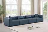 Cube Navy Blue Vegan Leather Modular Sofa 668Navy-S144B Meridian Furniture