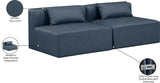 Cube Navy Blue Vegan Leather Modular Sofa 668Navy-S72A Meridian Furniture