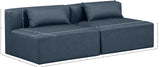 Cube Navy Blue Vegan Leather Modular Sofa 668Navy-S72A Meridian Furniture