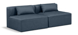 Cube Navy Blue Vegan Leather Modular Sofa 668Navy-S72A Meridian Furniture