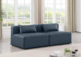 Cube Navy Blue Vegan Leather Modular Sofa 668Navy-S72A Meridian Furniture