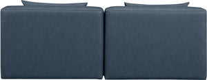 Cube Navy Blue Vegan Leather Modular Sofa 668Navy-S72A Meridian Furniture