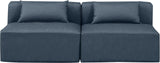 Cube Navy Blue Vegan Leather Modular Sofa 668Navy-S72A Meridian Furniture