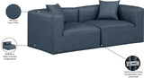 Cube Navy Blue Vegan Leather Modular Sofa 668Navy-S72B Meridian Furniture