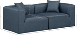 Cube Navy Blue Vegan Leather Modular Sofa 668Navy-S72B Meridian Furniture