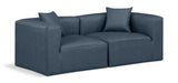 Cube Navy Blue Vegan Leather Modular Sofa 668Navy-S72B Meridian Furniture