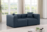 Cube Navy Blue Vegan Leather Modular Sofa 668Navy-S72B Meridian Furniture