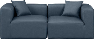 Cube Navy Blue Vegan Leather Modular Sofa 668Navy-S72B Meridian Furniture