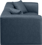 Cube Navy Blue Vegan Leather Modular Sofa 668Navy-S72B Meridian Furniture