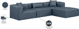 Cube Navy Blue Vegan Leather Modular Sectional 668Navy-Sec4A Meridian Furniture