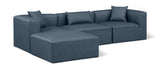 Cube Navy Blue Vegan Leather Modular Sectional 668Navy-Sec4A Meridian Furniture