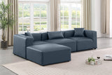 Cube Navy Blue Vegan Leather Modular Sectional 668Navy-Sec4A Meridian Furniture