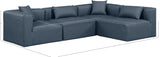 Cube Navy Blue Vegan Leather Modular Sectional 668Navy-Sec4B Meridian Furniture