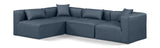 Cube Navy Blue Vegan Leather Modular Sectional 668Navy-Sec4B Meridian Furniture