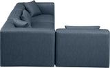 Cube Navy Blue Vegan Leather Modular Sectional 668Navy-Sec4B Meridian Furniture