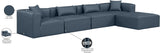 Cube Navy Blue Vegan Leather Modular Sectional 668Navy-Sec5A Meridian Furniture