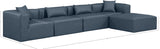 Cube Navy Blue Vegan Leather Modular Sectional 668Navy-Sec5A Meridian Furniture