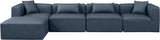 Cube Navy Blue Vegan Leather Modular Sectional 668Navy-Sec5A Meridian Furniture