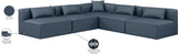 Cube Navy Blue Vegan Leather Modular Sectional 668Navy-Sec5B Meridian Furniture