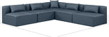 Cube Navy Blue Vegan Leather Modular Sectional 668Navy-Sec5B Meridian Furniture