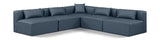 Cube Navy Blue Vegan Leather Modular Sectional 668Navy-Sec5B Meridian Furniture