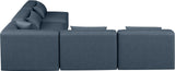 Cube Navy Blue Vegan Leather Modular Sectional 668Navy-Sec5B Meridian Furniture