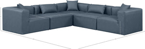 Cube Navy Blue Vegan Leather Modular Sectional 668Navy-Sec5C Meridian Furniture
