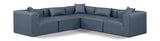 Cube Navy Blue Vegan Leather Modular Sectional 668Navy-Sec5C Meridian Furniture