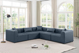 Cube Navy Blue Vegan Leather Modular Sectional 668Navy-Sec5C Meridian Furniture