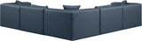 Cube Navy Blue Vegan Leather Modular Sectional 668Navy-Sec5C Meridian Furniture