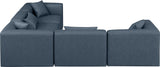 Cube Navy Blue Vegan Leather Modular Sectional 668Navy-Sec5C Meridian Furniture