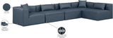 Cube Navy Blue Vegan Leather Modular Sectional 668Navy-Sec5D Meridian Furniture