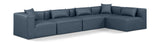 Cube Navy Blue Vegan Leather Modular Sectional 668Navy-Sec5D Meridian Furniture