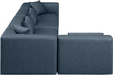 Cube Navy Blue Vegan Leather Modular Sectional 668Navy-Sec5D Meridian Furniture