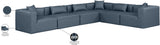 Cube Navy Blue Vegan Leather Modular Sectional 668Navy-Sec6A Meridian Furniture