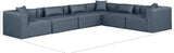 Cube Navy Blue Vegan Leather Modular Sectional 668Navy-Sec6A Meridian Furniture