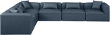 Cube Navy Blue Vegan Leather Modular Sectional 668Navy-Sec6A Meridian Furniture