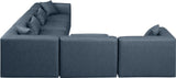 Cube Navy Blue Vegan Leather Modular Sectional 668Navy-Sec6A Meridian Furniture