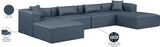 Cube Navy Blue Vegan Leather Modular Sectional 668Navy-Sec6B Meridian Furniture